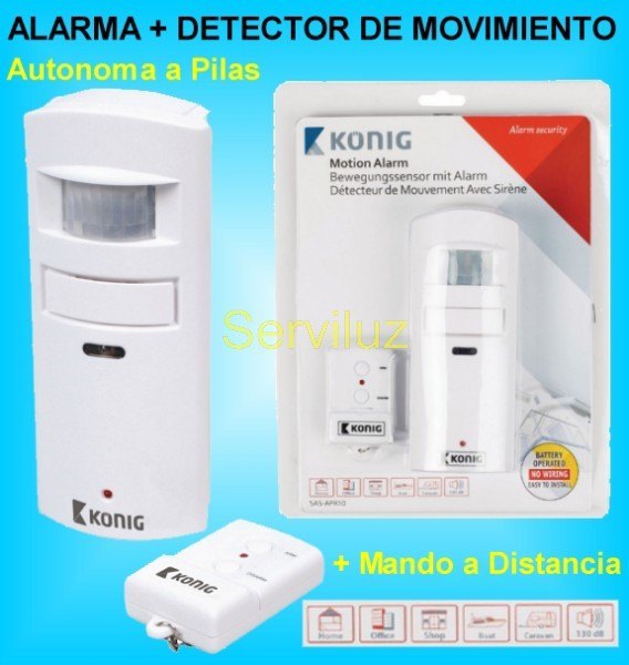 Alarma con Detector de Movimiento y Presencia Sensor PIR Autónoma